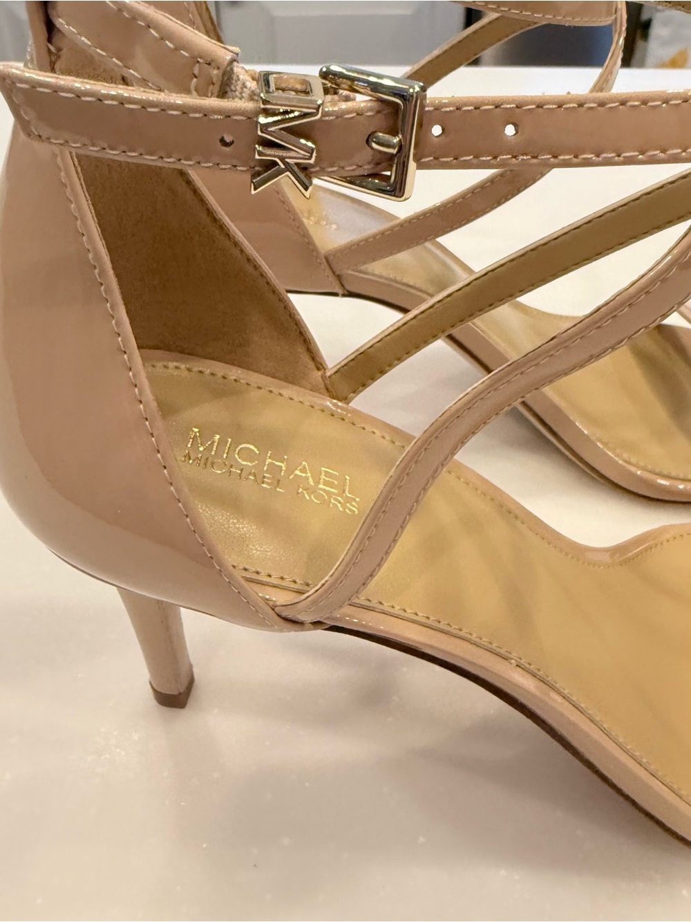 Michael Michael Kors Ava Mid Sandal Light Blush / Nude Sz 9.5 M New In Box - Picture 4 of 13